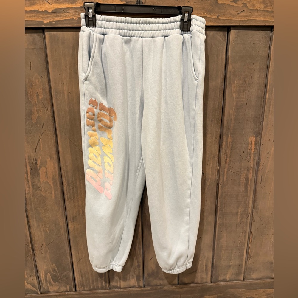 Fabletics cropped Light Blue Joggers fleece sweats